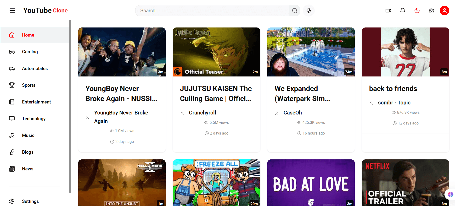 YouTube Clone